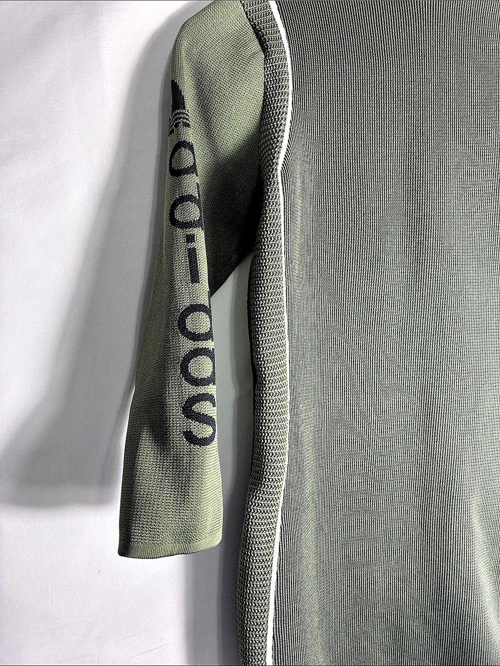 adidas Originals Olive Green Ribbed Knit Mock Neck Bodycon Dress size Large - Picture 3 of 9